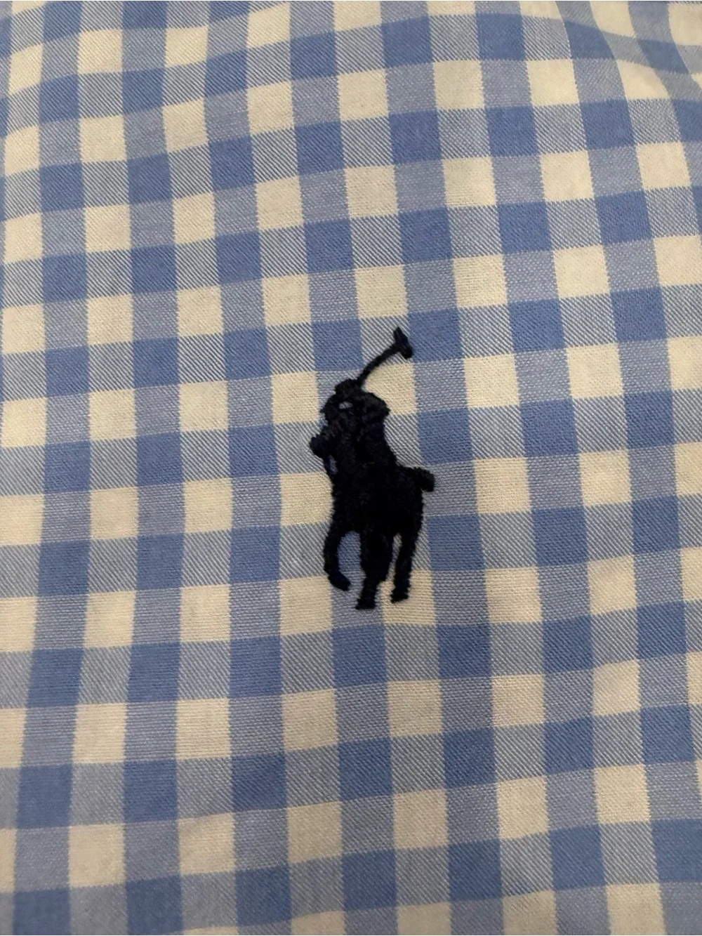 Ralph Lauren Set Of 2 Youth Boys Shirt 1 Blue Oxford, 1 Blue White Gingham Sz L